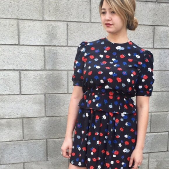 80s floral flash back mini dress - Picture 3 of 6